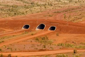 heavy haul road, haul road crossing, supercor, tunnel, rail, train