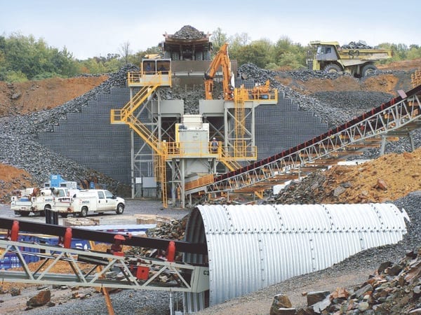 crusher wall, aggregate plant, reclaim tunnel