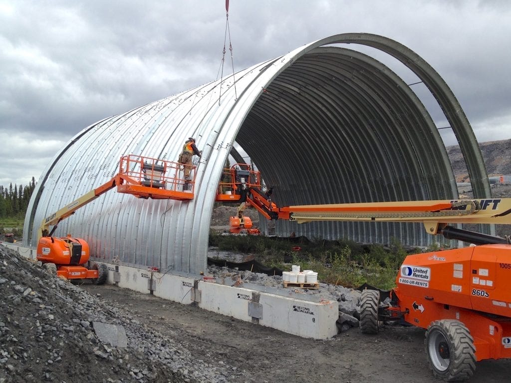 Ultra•Cor haul road crossing on precast concrete footings