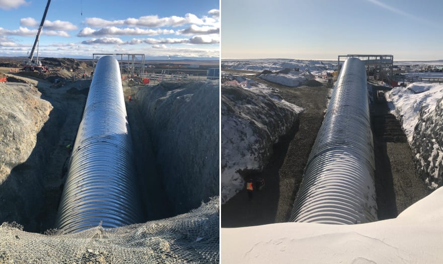 Summer and winter views of completed Super•Cor mine portal