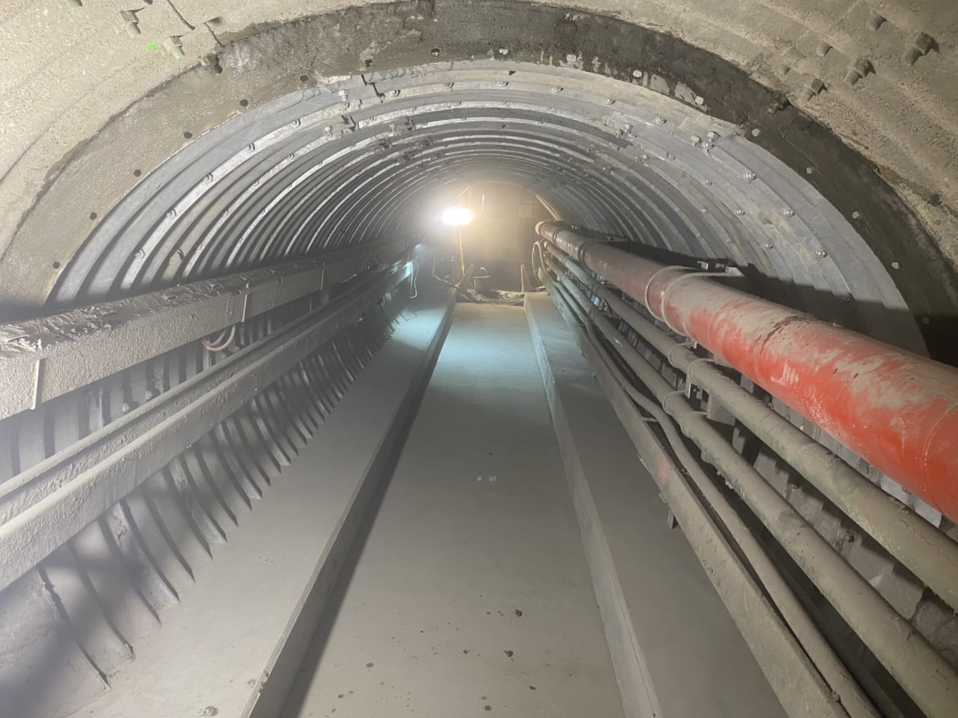 View of Two-Flange Tunnel Liner Plate installed