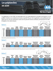 Fiche technique des palplanches en acier