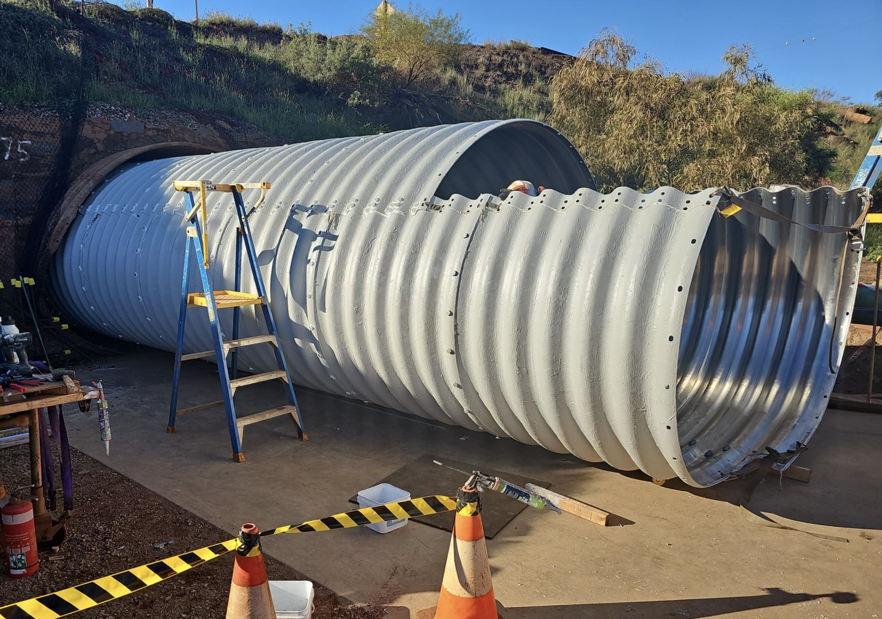 Angled view of Dur-a-Span culvert reline