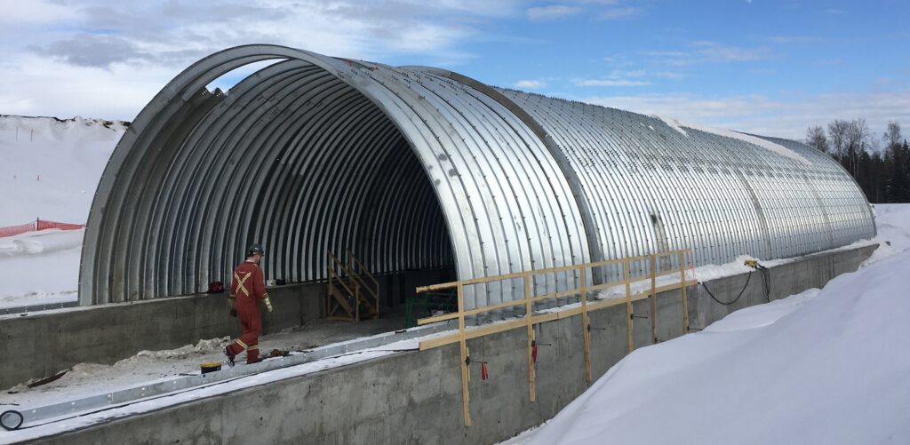 Assembly view of oil sands haul road crossing